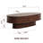 NTC STREAM DOU Coffee Table Modern Double-Layer Oval Wooden Center Table with Vertical Groove Design, Stylish Living Room Decor, Contemporary Minimalist Style for Home and Office, Easy Assembly-1004224632