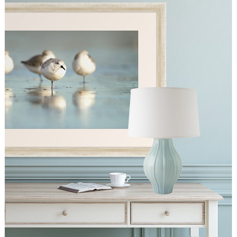 Eraman Ceramic Table Lamp, Gloss Mist