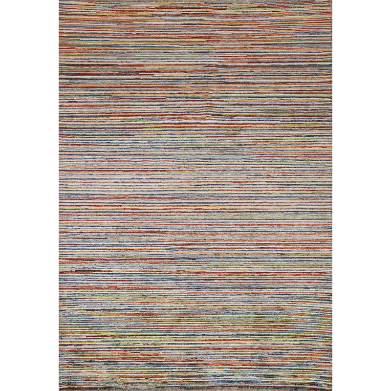 Tapis unique en laine noué à la main 4 pi 9 po x 6 pi 4 po nouvel âge en vert / bleu / rouge / brun