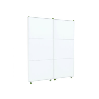 Porte coulissante à panneau en verre blanc avec cadre blanc l 44 "à 48" x H 96 "