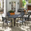 Ensemble repas d'extérieur 7 pièces avec 6 chaises empilables et table rectangulaire