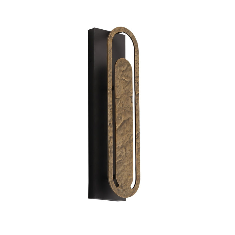 Applique murale d'extérieur à DEL 3 cts extérieur bronze foncé / cuivre texturé h 19 "
