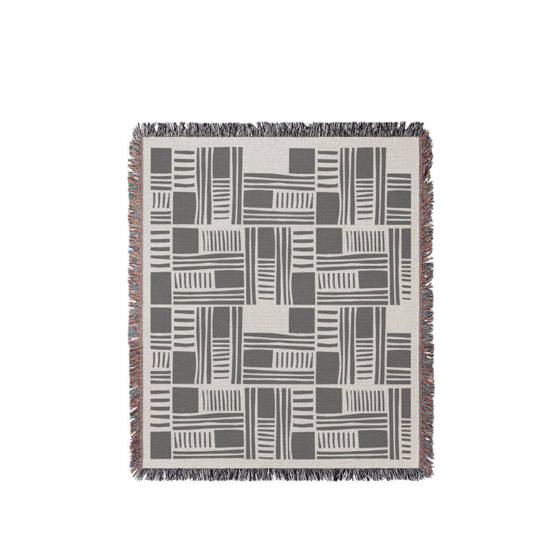 Jeté en coton Anala, Grey, 60x60