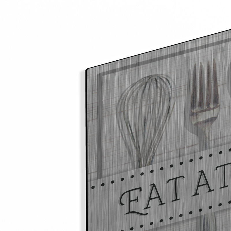  «Eat At Your propre risque» par Elizabeth Tyndall, art mural en métal, 36 po x 24 po, H 24 po x l 36 po
