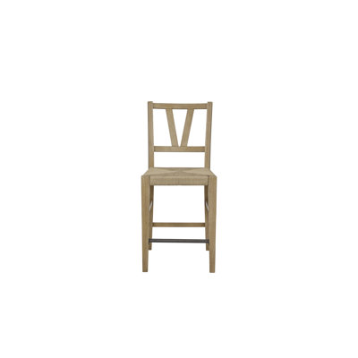 Juniper Farmhouse Bar Stools with Rush Woven Seat and Removable Cushion