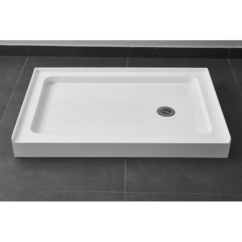 32 po P x 48 po X P 5 1/2 po Base de douche à seuil simple H Drain, Droite