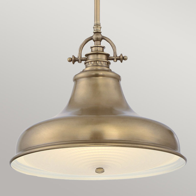Bravo 1 - Light Single Pendant, 29.2cm H x 34.3cm W x 34.3cm D, Weathered Brass