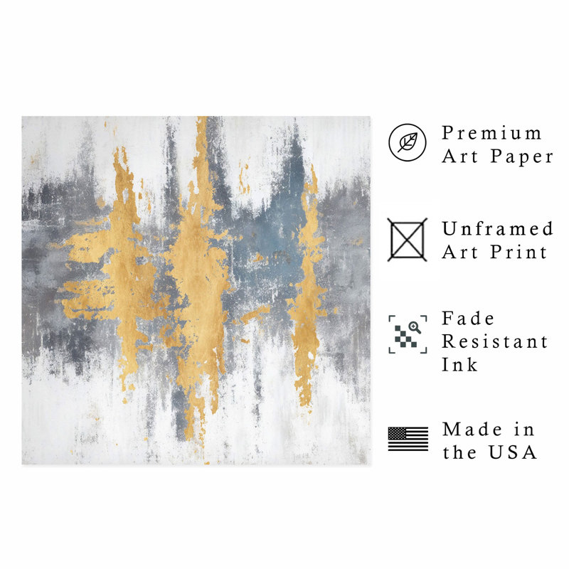 Impression d'art abstrait sans cadre, H 28 po x l 28 po