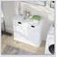 Two-Compartment Tilt-Out Laundry Sorter Cabinet-White