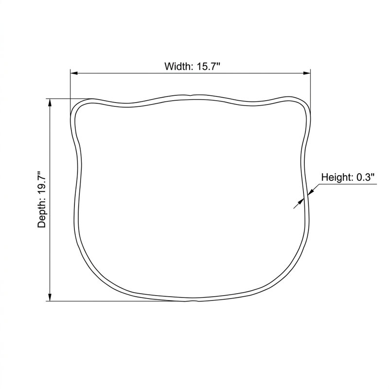 Tapis de récupération de litière multicolore à motif de chat de dessin animé pour des sols propres (15,7'' L x 19,7'' l x 0,3'' H)