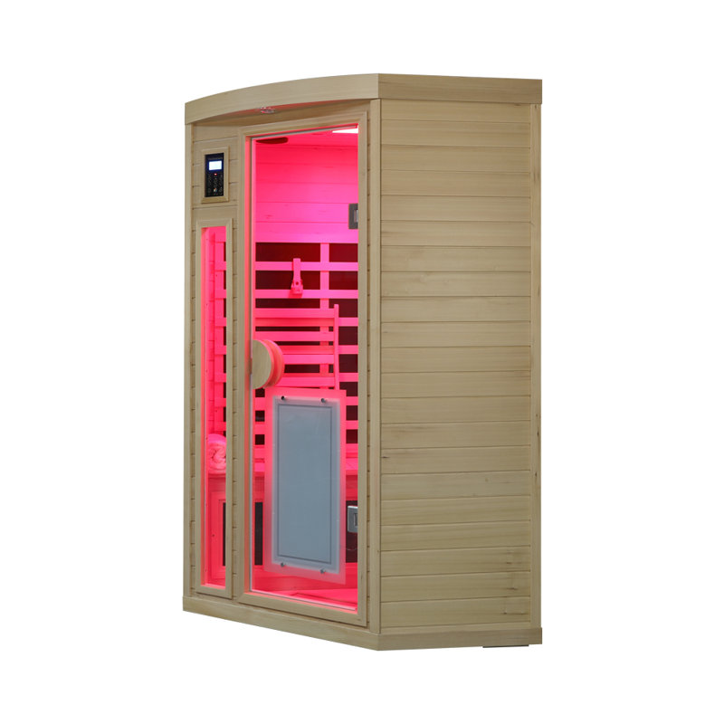 Sauna infrarouge lointain à faible champ électromagnétique Serenwood en bois massif avec commandes numériques