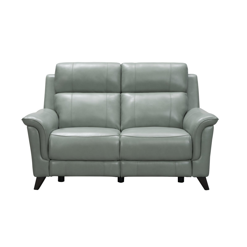 Neabsco Upholstered 63'' Power Reclining Loveseat, Lorenzo Mint Leather Match