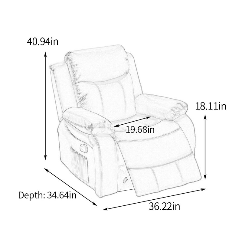Fauteuil inclinable Isuf, brunissement