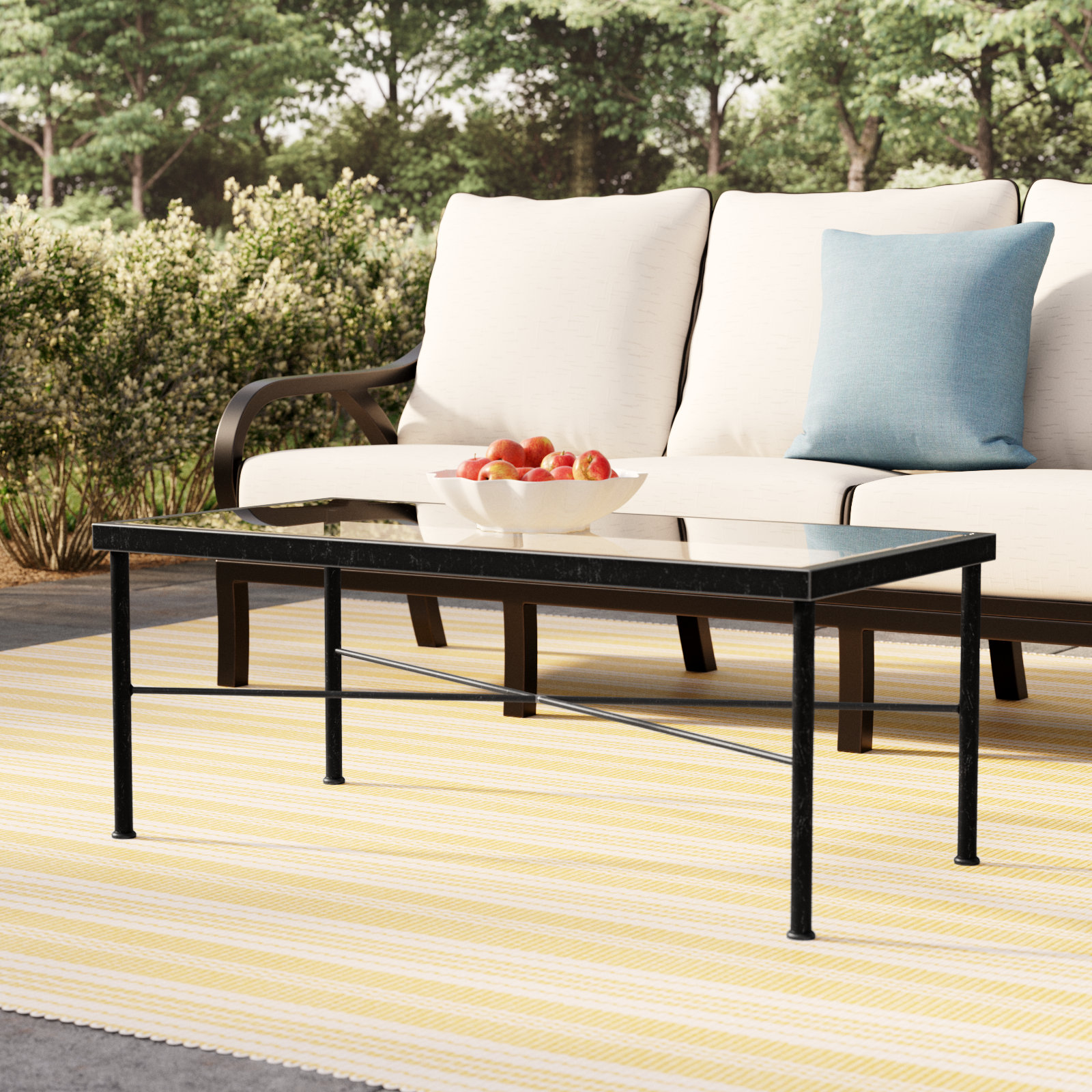 Lucier 43.9'' Glass Outdoor Coffee Table