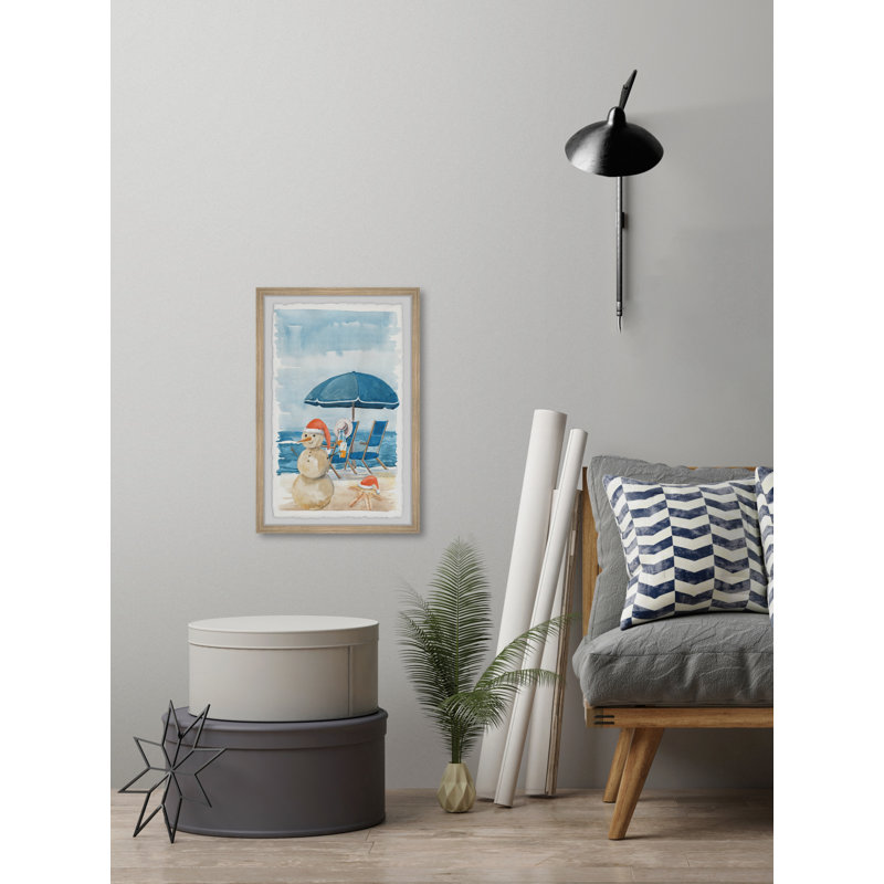 «Sandy Snowman», reproduction encadrée, H 24 po x l 16 po x P 1,5 po