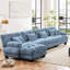 Canapé modulaire convertible en L en chenille avec repose-pieds-1152123192-1152123194
