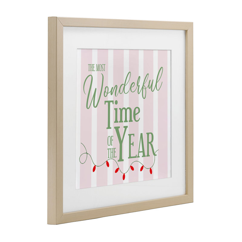 «Wonderful Time on Festive Stripes», reproduction sous verre encadrée, design par Lauren Rader, H 13 po x l 13 po