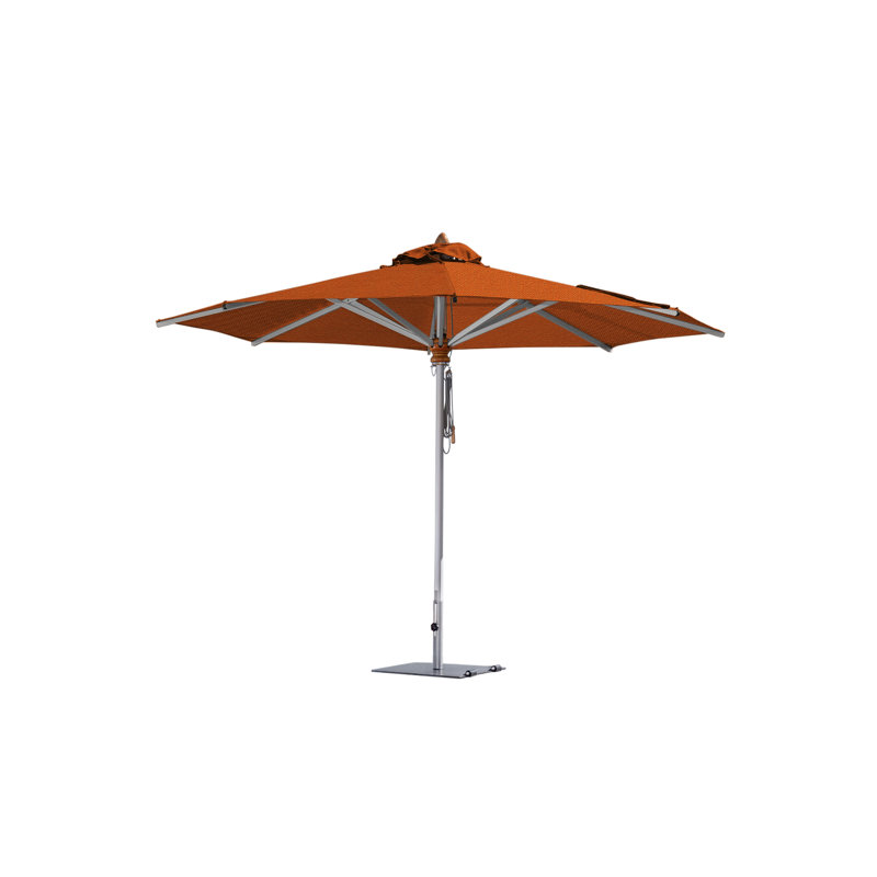 Bravura 13.1' Round Market Umbrella, Square Metal w/ wheels+2.25" Stainless Steel Tube, 99.60" H x 137.79" W x 137.79" D