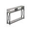 Console moderne étroite avec plateau en stratifié durable et structure en X en métal pour l'entrée, le salon ou la chambre à coucher
