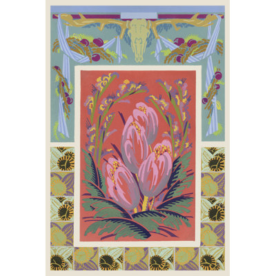 Art Deco Florals VIII by Baxter Mill Archive - Wrapped Canvas Print