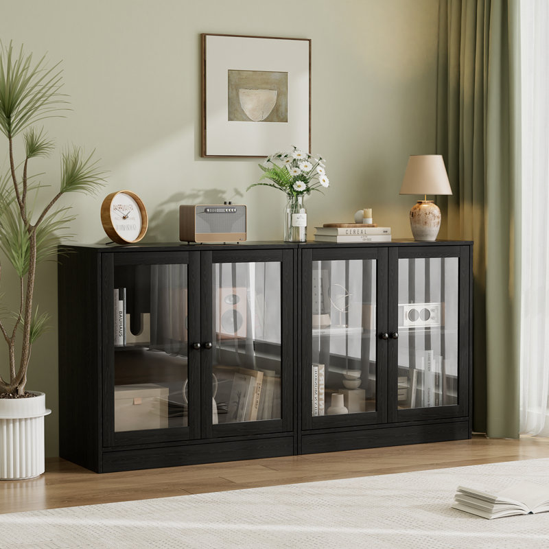  Buffet décoratif 2 portes H 32 po Marta, Black