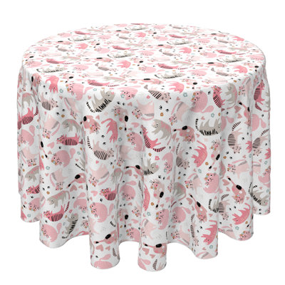Fabric Textile Products, Inc. Round Tablecloth, 100% Cotton, 60 Round", Princess Kittens