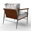 Chaise d'appoint Forest - Forêt monochrome - Chaise avec accoudoirs gris et blancs-1615735534