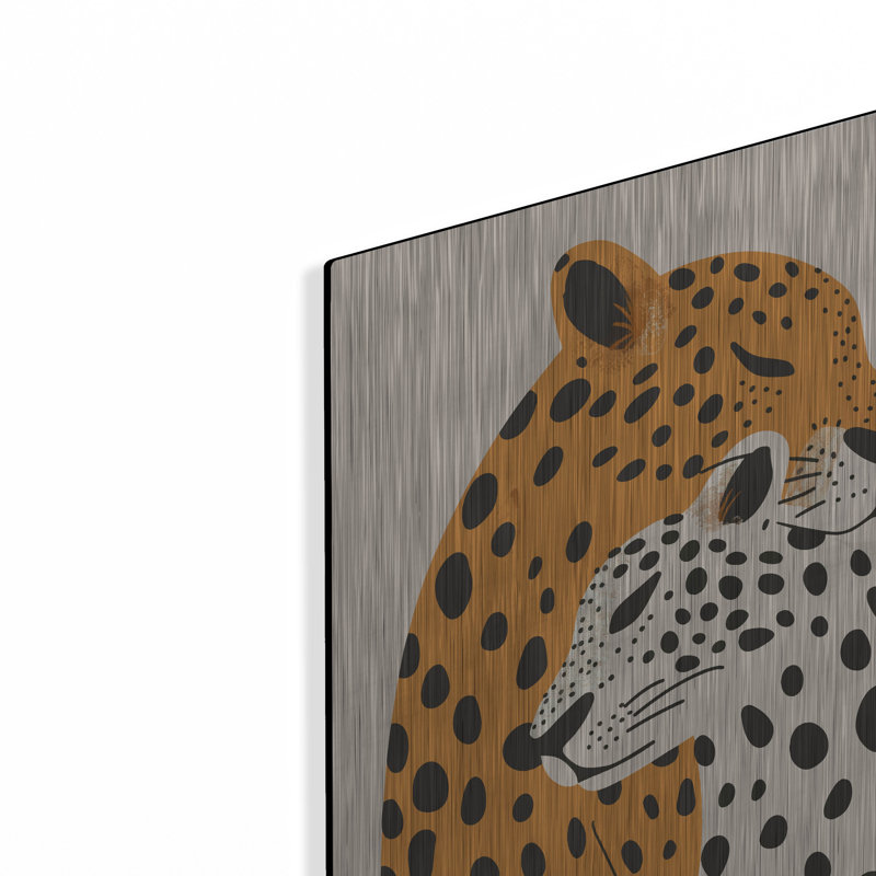 «Leopard Mom» par Andreas Magnusson, art mural en métal, H 16 po x l 12 po