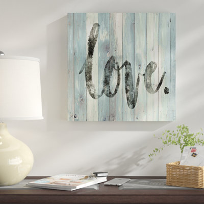 Letter. « on wood », art textuel sur toile