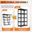Étagère de rangement pour garage à 63 niveaux H 63 po, support réglable en métal robuste, organisateur autoportant pour entrepôt, sous-sol, buanderie et garde-manger, noir-1737310236