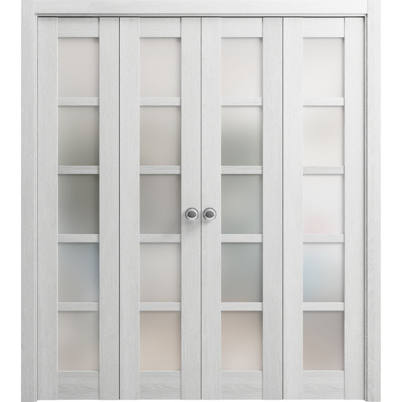 Porte pliante à panneaux en bois Quadro, 72 po x 96 po, Chêne gris clair