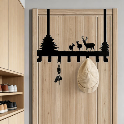 Over The Door Hanger With 8 Hooks, Heavy Duty Metal Coat Rack For Wall And Door, Sturdy Organizer For Hats, Coats, Keys, Towels, And Pet Leashes
