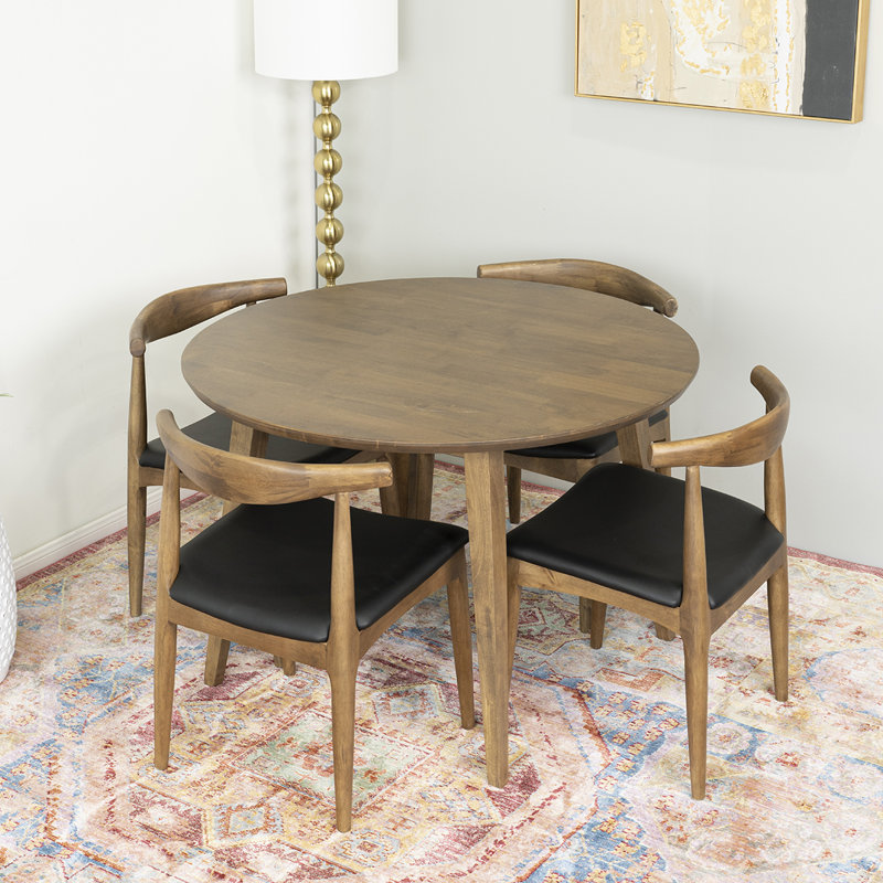Ensemble repas 4 personnes Trapani, Noyer, Noir