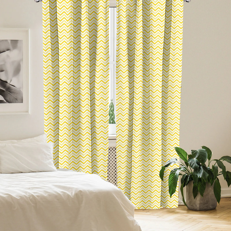 Semi-Sheer Rod Pocket Sliding Panel, 28" x 84", Yellow