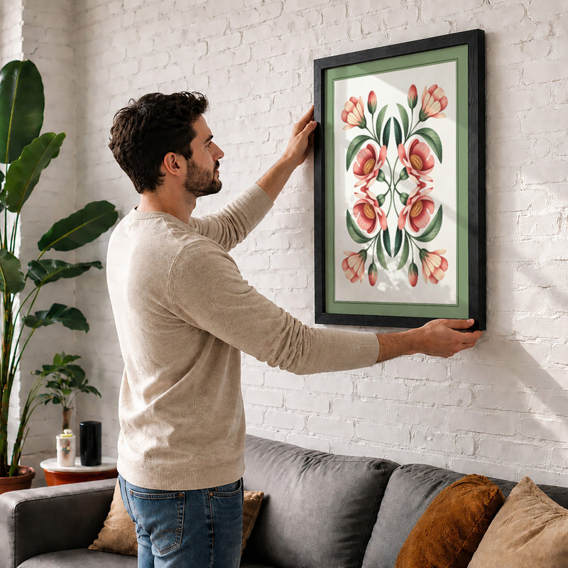 Symmetrical Study Botanical - Print, Black, A3 - 42.0 x 29.7 cm