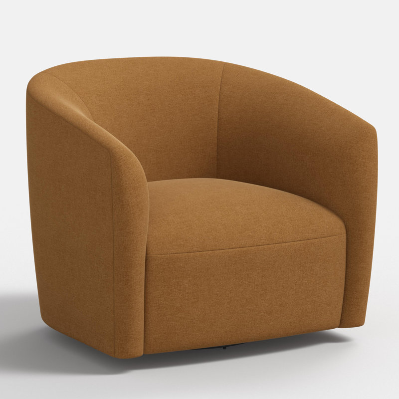 Chaise pivotante Lana en ambre Zuma, Polyester brun