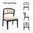 Debbora 21.75’‘W Coastal Solid Wood Barrel Dining Chair With Rattan Backrest-1993365069