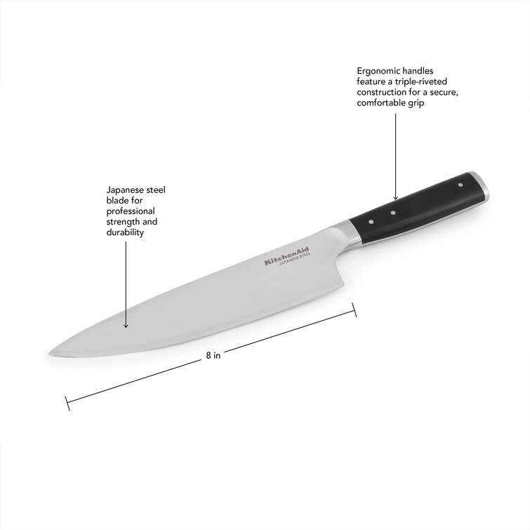 Farberware Edgekeeper Triple Riveted Slim Knife Block Set with Built in Sharpener, 14-Piece, Navy