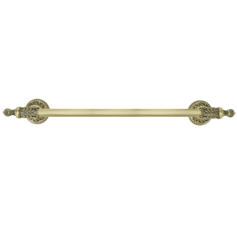 HAMPTON CRYSTALIZED 18" TOWEL BAR; DECORATED WITH LT SMOKED TOPAZ & LT COLORADO TOPAZ SWAROVSKI CRYSTALS; MUSEUM GOLD FINISH