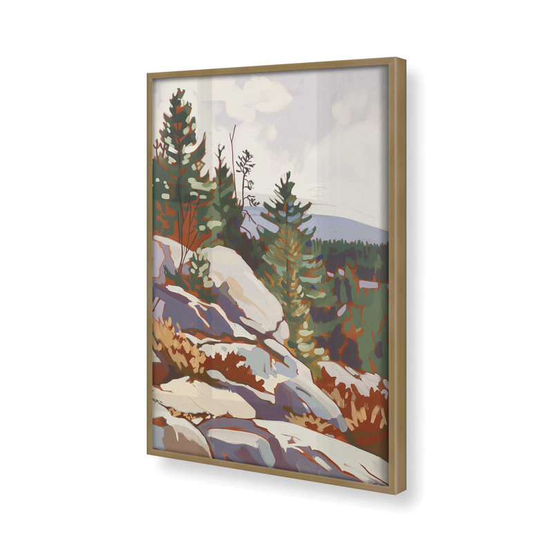«Rocky Mountain View I», H 15,25 po x l 12,25 po , Or brossé