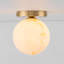 Plafonnier semi-encastré 1 lumière avec verre albâtre
