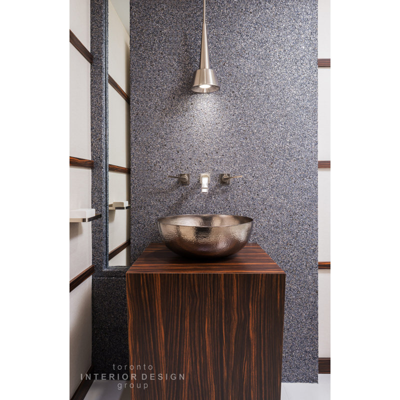 Maestro Brushed Nickel Hand Hammered Circular Vessel Bathroom Sink