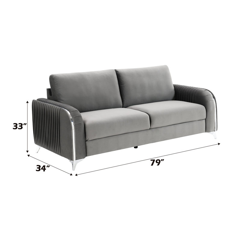 Velours gris élégant 2 avec structure en bois et construction douillette