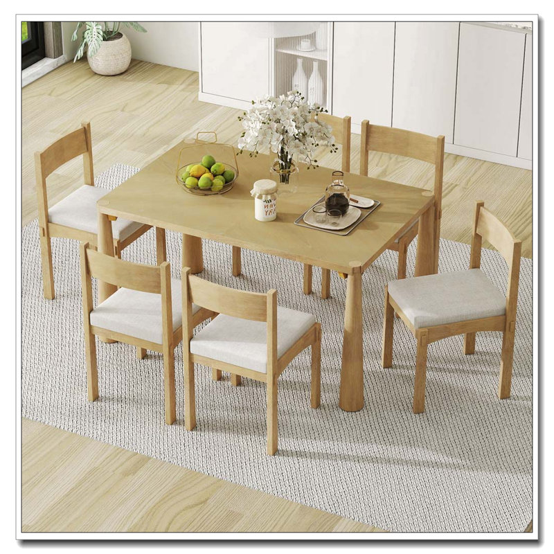 Ensemble de salle à manger 7 pièces avec plateau symétrique diagonal 7 pièces