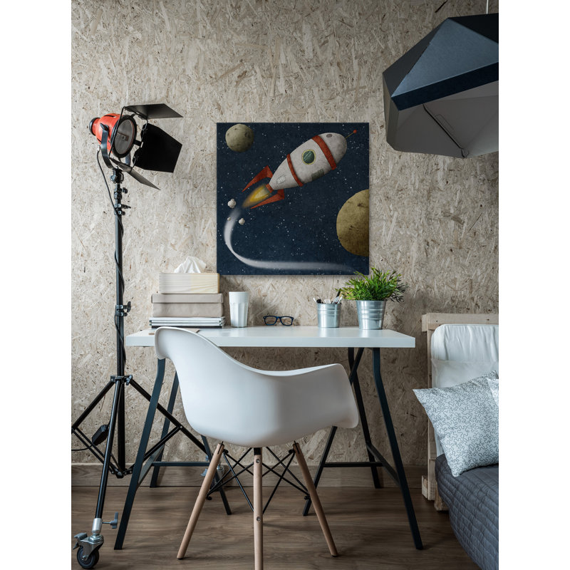 Giovanna Spaceship Adventure - Painting on Canvas, 45cm H x 45cm W x 2cm D