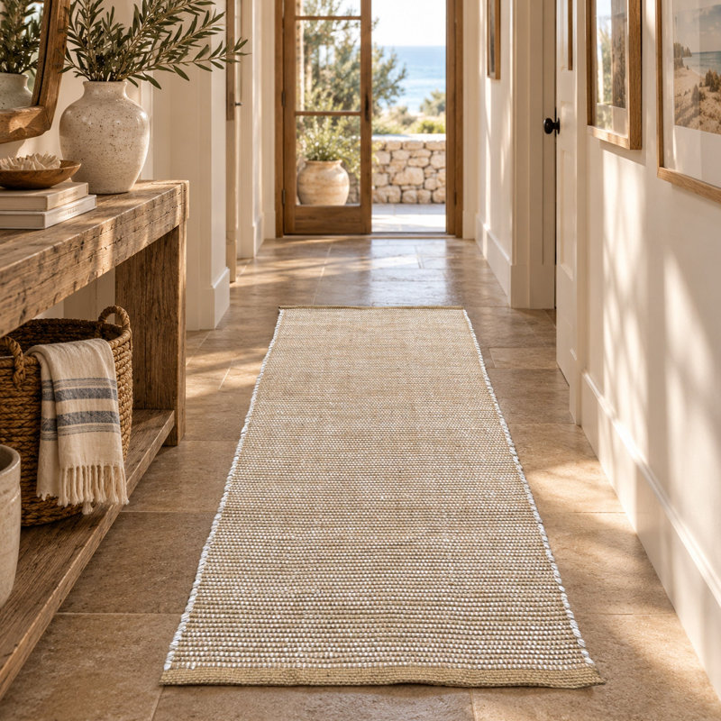 Tapis de couloir en coton Jute, Tapis de couloir 24 po x 60 po