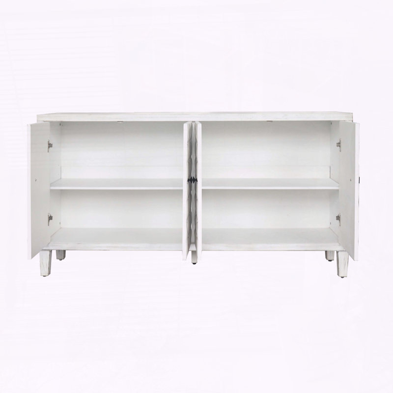 Armoire d'appoint avec finition blanche délavée chic