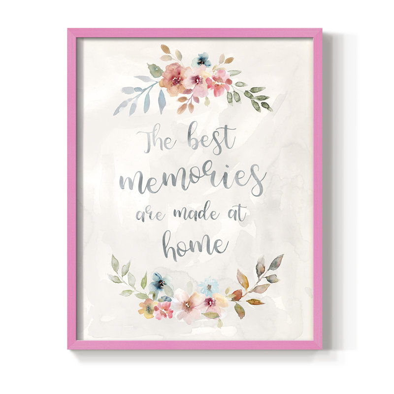 Impression encadrée Floral Memories - bois massif, H 11 po x l 9 po, Rose