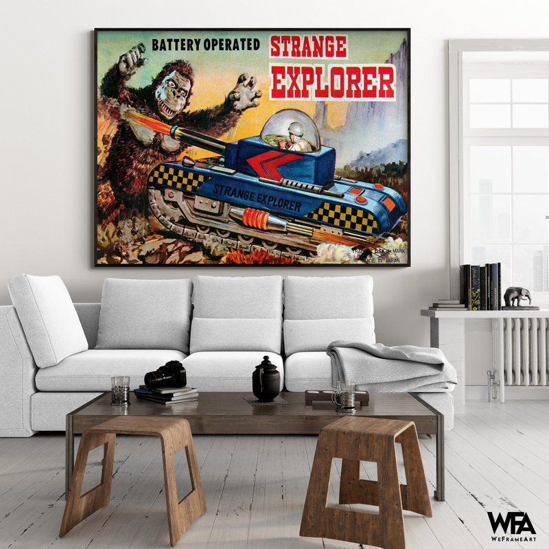 «Strange Explorer» par Retrotrans, impression rétro d'affiche de jouet Gorilla, impression d'affiche rétro pour enfants, idée de cadeau pour propriétaire de magasin de jouets