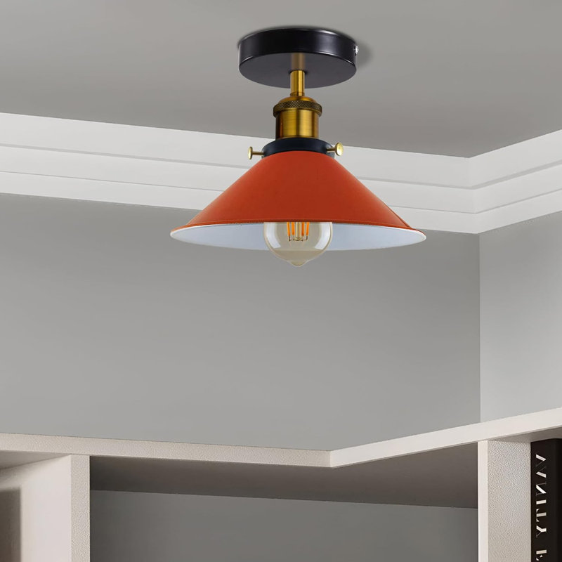 Denzel Semi Flush Mount, Orange